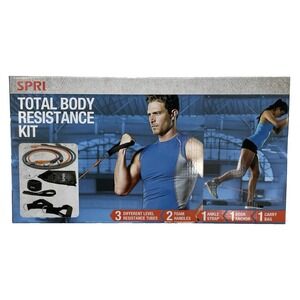 SPRI Total Body Resistance Kit New Sealed 3 Bands + Door Anchor Home Gym Set